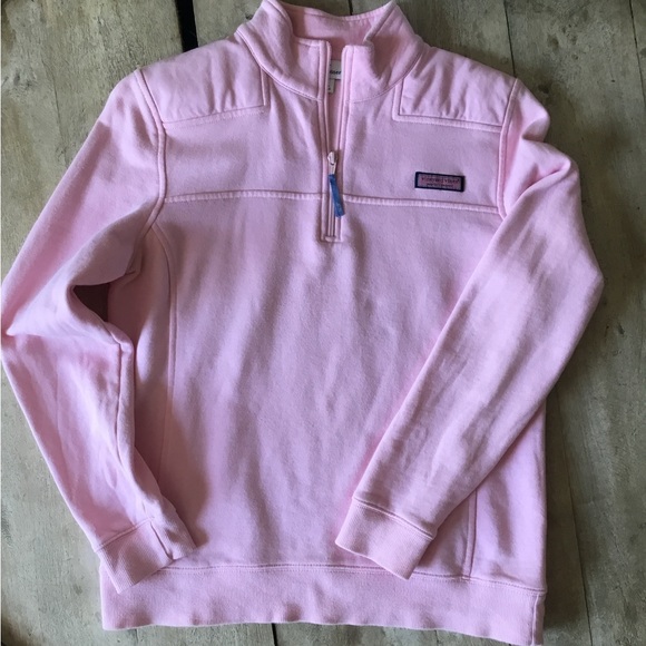 VINEYARD VINES Woman’s Pink Quarter Zip Sweatshirt - Picture 1 of 7